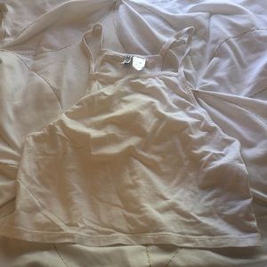 Cropped white tank top
